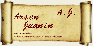 Arsen Juanin vizit kartica